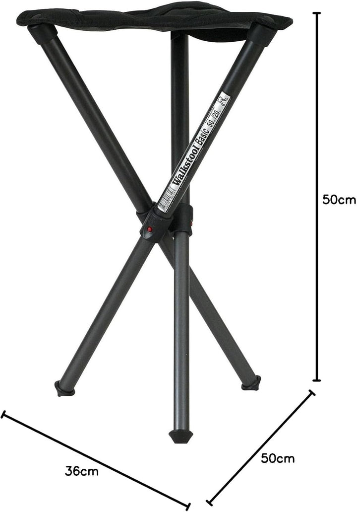 Walkstool - Modell Basic - 3-Beiniger Klapphocker aus Aluminium - Faltbar - 2 wählbare Modelle mit d
