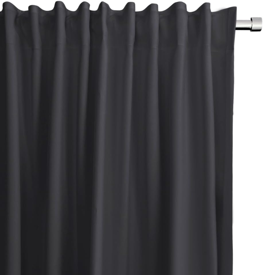 Rollmayer Vorhänge mit Tunnelband Kollektion Vivid (Dunkel Grafit 61, 135x260 cm - BxH) Blickdicht U