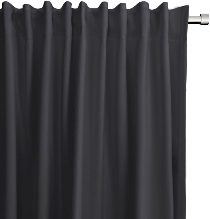 Rollmayer Vorhänge mit Tunnelband Kollektion Vivid (Dunkel Grafit 61, 135x260 cm - BxH) Blickdicht U