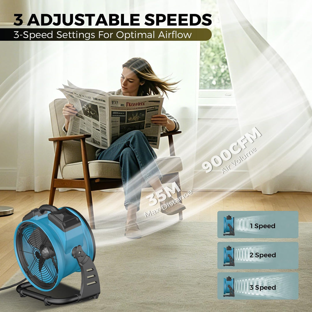 XPower Misting Fan Outdoor Cooling Oscillating Heavy Duty Powerful High Velocity Ideal for Camping,