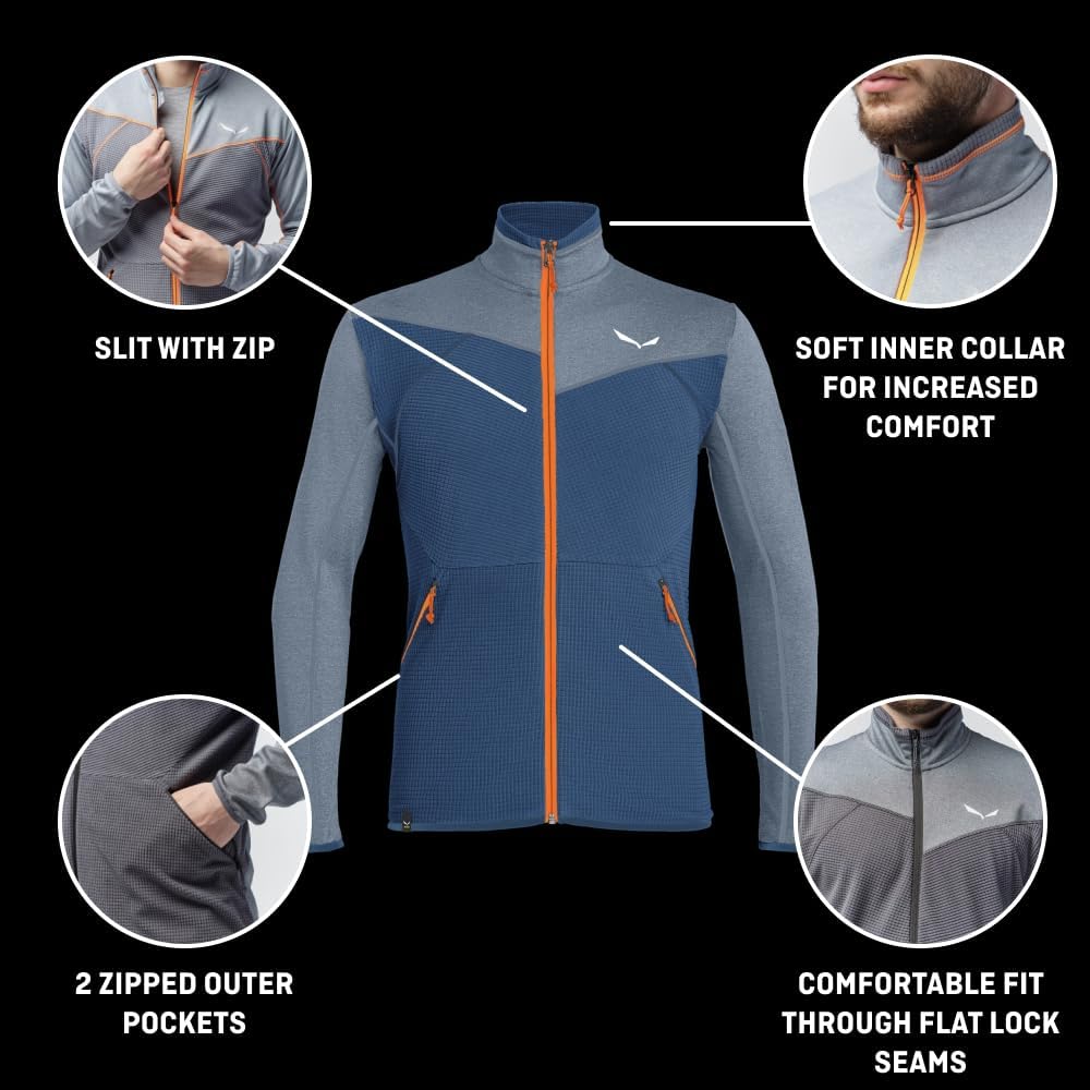 Salewa Herren Puez Hybrid Pl M Fz Fleecejacken XXL NAVY BLAZER/0910, XXL NAVY BLAZER/0910