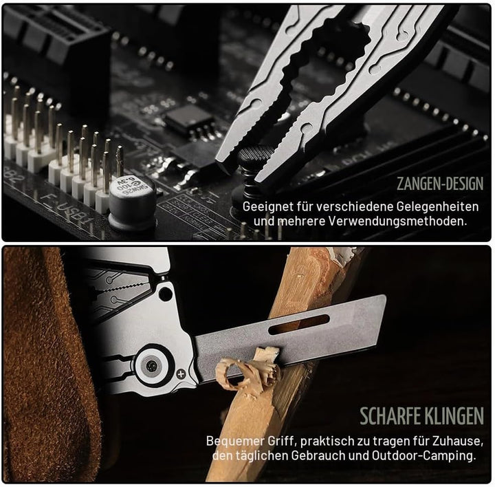 20 in 1 Faltbares Multitool Kreditkarte Edelstahl Werkzeugkarte mit Zange,Messer,Flaschenöffner Komp