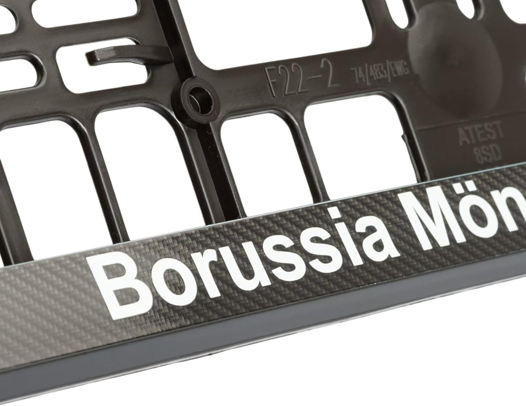 Borussia Mönchengladbach K Kennzeichenrahmen 2er Set - 1 x Rettungsgasse + 1 x Classic Logo - Kennze