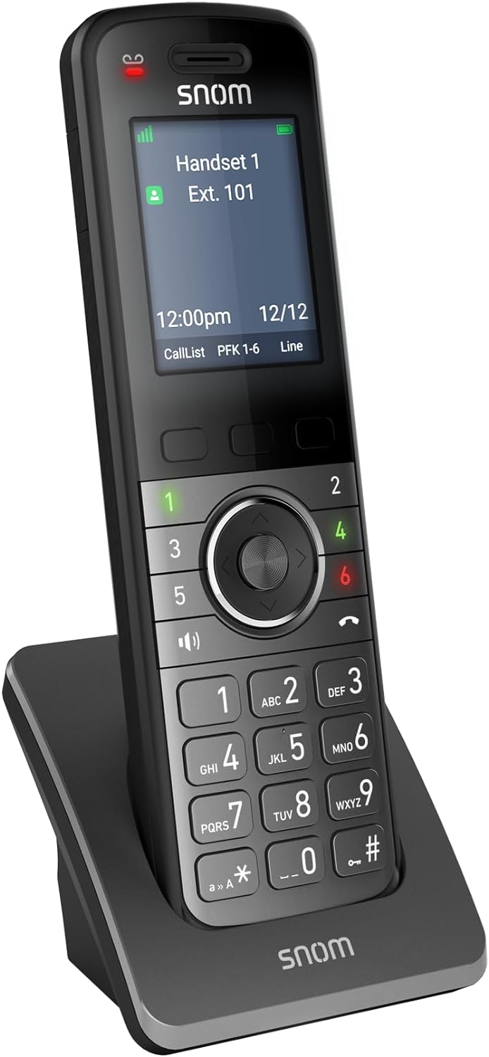 Snom M55 DECT Mobilteil mit Ladeschale, 2,4 Farbdisplay, Schnurlos, OTA Updates, Gürtel-Clip, Intui