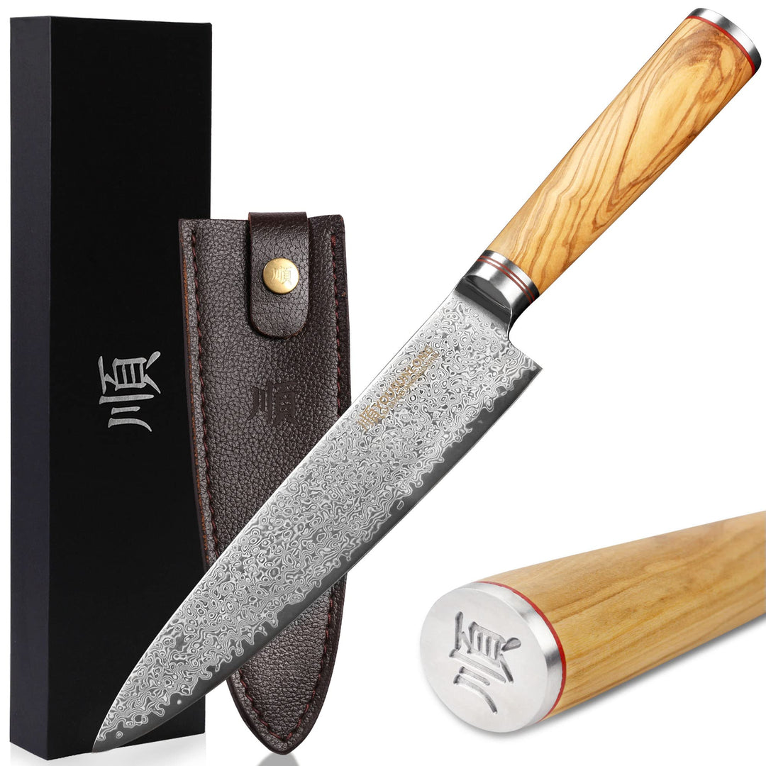 YOUSUNLONG Kochmesser 20,32cm schärfstes Küchenmesser - Japanischer gehämmerter Damaststahl - italie
