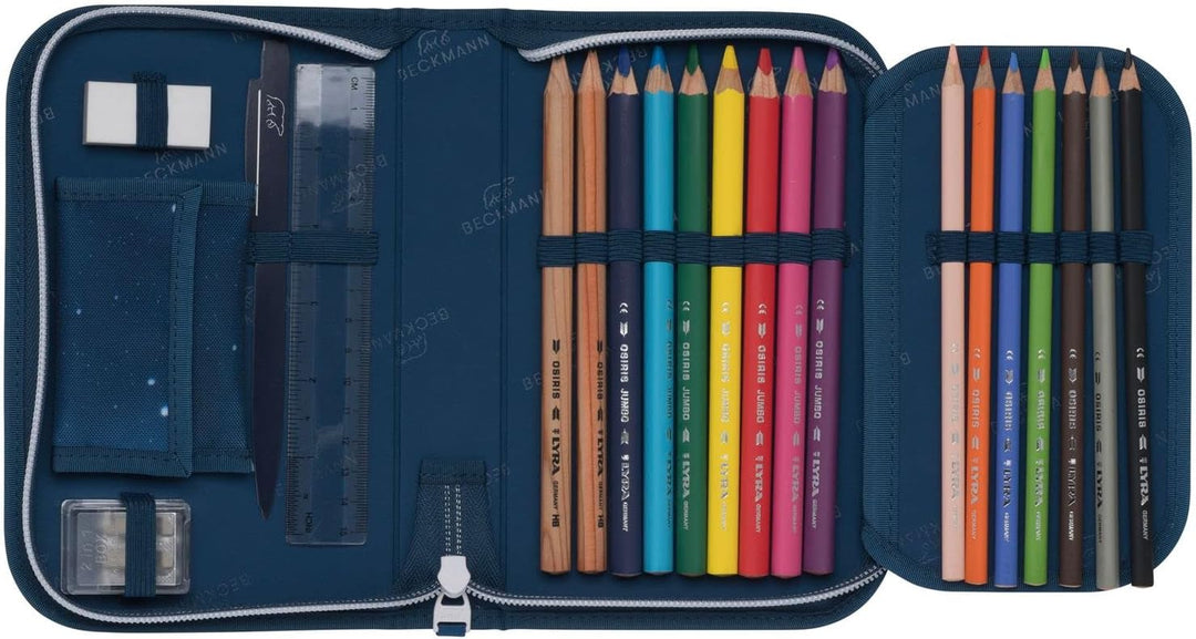 BECKMANN, Schulrucksack-Set Classic, 6-teilig, Grundschule, ergonomisch, inkl. Regenüberzug, 22L Spa