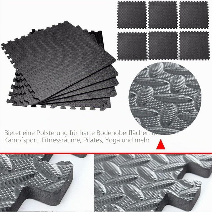 Ineinandergreifende weiche Schaumstoff-Bodenmatte, Eva-Puzzle-Gummifliesen, rutschfestes Gummikissen