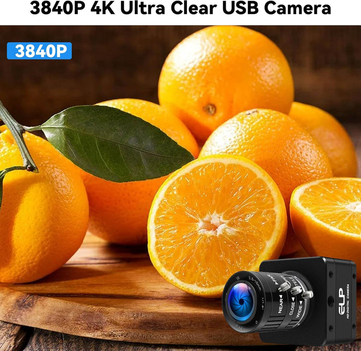 ELP USB 3.0 Webcam (60 fps),4K IMX678 Industriekamera für schlechte Lichtverhältnisse,3,6–10 mm 3-Fa