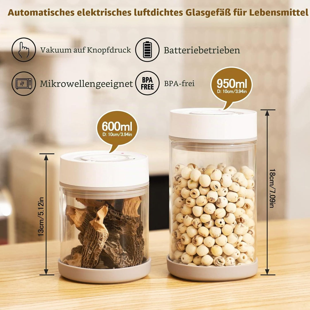 Minidiva Smart Vakuumbehälter für Lebensmittel, Integrierte Vakuumpumpe, Auto Luftdicht verschlossen