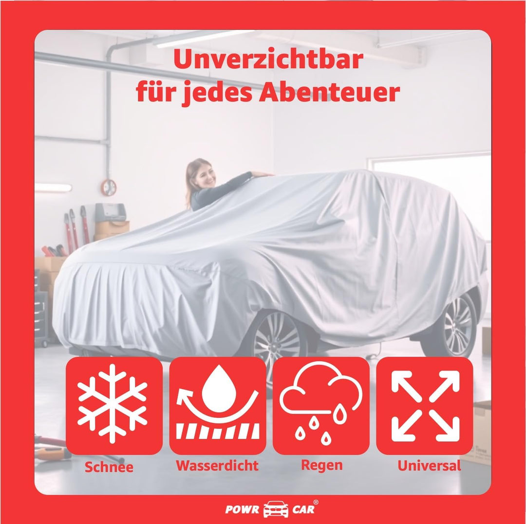 5X SUV Universale Autoschutzhülle: wasserdichte Autoplane für PKW/KFZ – Car Cover in Silber für umfa