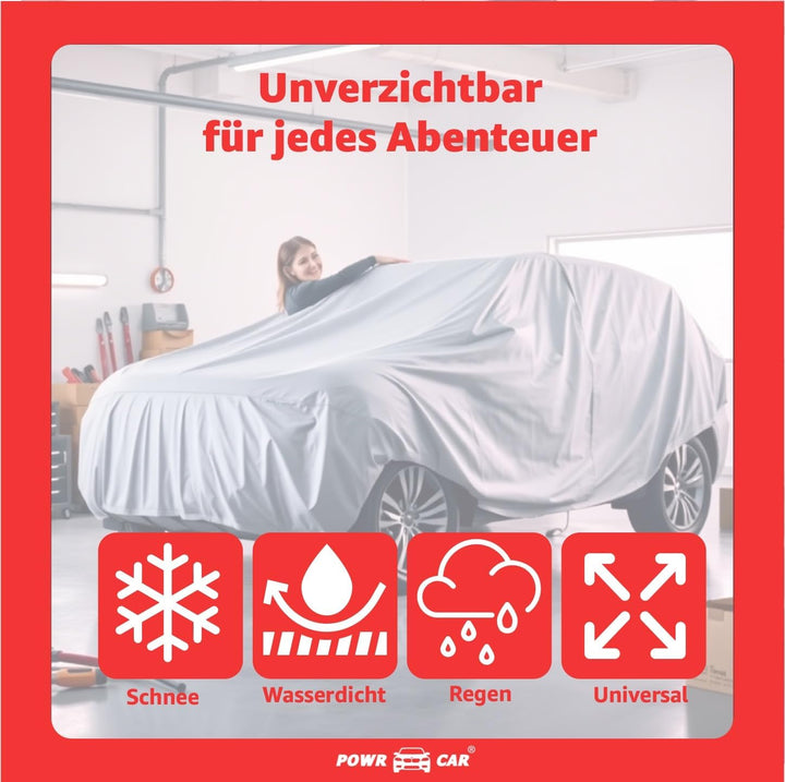 5X SUV Universale Autoschutzhülle: wasserdichte Autoplane für PKW/KFZ – Car Cover in Silber für umfa