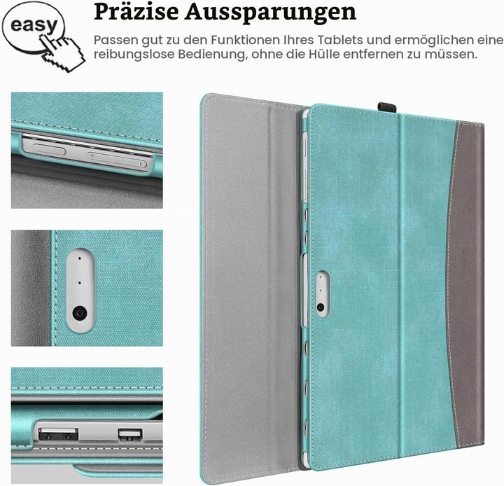 Fintie Hülle für Microsoft Surface Pro 7+ / 7/6 / 5/4 / 3 - Multi-Sichtwinkel Kunstleder Tasche Schu