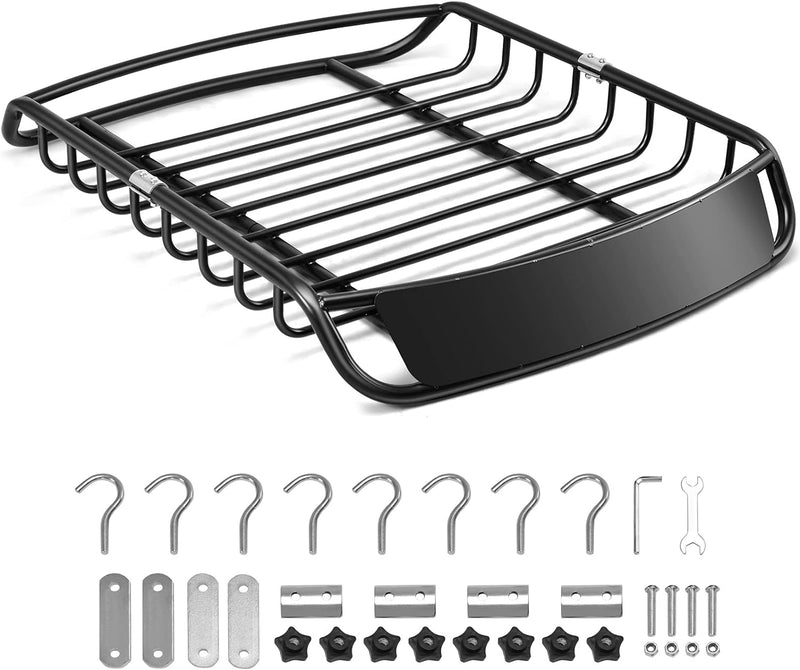 COSTWAY Universal Dachkorb Auto aus Stahl, Auto-Dachgepäckträger Dachträger Dach, bis 110 kg balastb