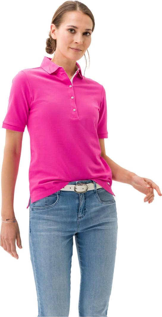 BRAX Damen Style Cleo Finest Pique Stretch Poloshirt 38 Flush, 38 Flush