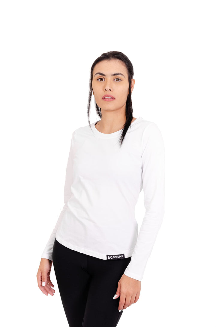 K-BRIGHT Langarmshirt Damen Langarm Nachhaltig Bio Baumwolle Damen Oberteil Sommer Sportshirt Funkti