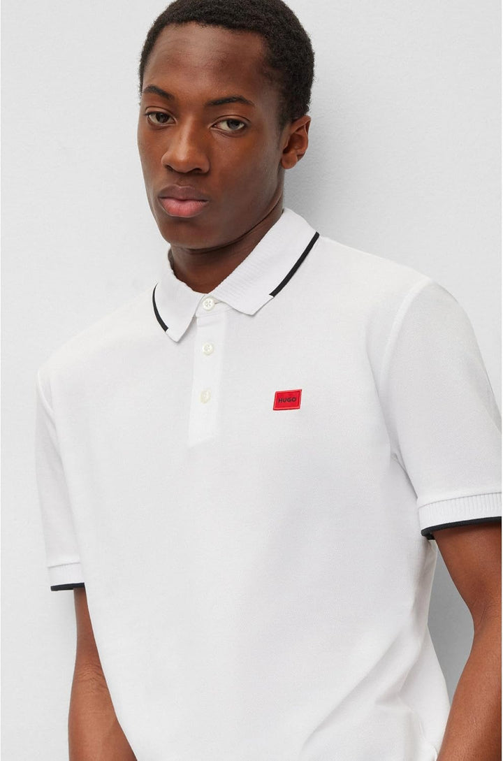 HUGO Herren Deresino232 Slim-Fit Poloshirt aus Baumwoll-Piqué mit Logo-Label XL Open White120, XL Op