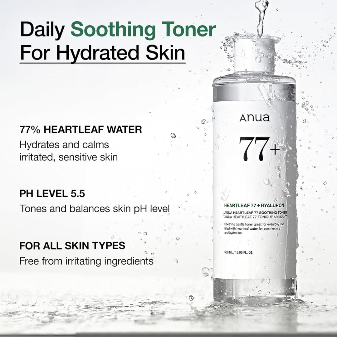 ANUA Heartleaf 77% beruhigender Toner I pH 5,5 Problemheilung, beruhigende Haut, erfrischend, feucht