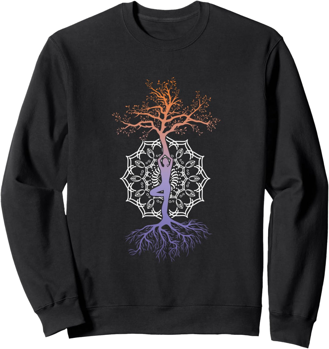 Yoga Baum Natur Meditation Meditieren Namaste Entspannung Sweatshirt