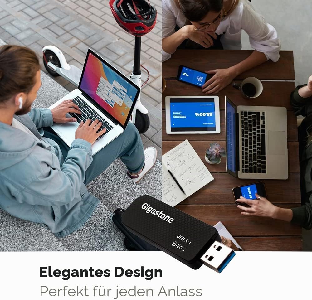 GIGASTONE 64GB Flash-Laufwerk (2 Stück) Z30 USB 3.2 Gen 1, 80MB/s UltraSchnell, Schlüsselring-Öse, P