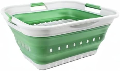 SAMMART 42L Faltbarer Wäschekorb aus Kunststoff - Faltbarer Pop-Up-Aufbewahrungsbehälter/Organizer -