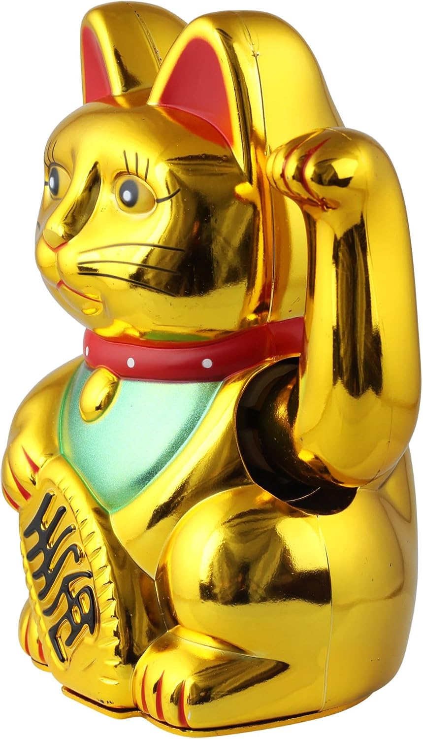 Freak Scene Glückskatze - Maneki-Neko - Winkekatze - 15 cm - Gold