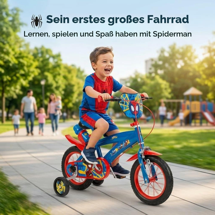 TOIMSA Jungen Fahrrad 30,5 cm (12 Zoll) Spiderman Huffy (3/5 Jahre), bunt, Klein