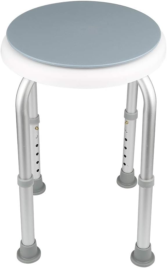 Duschhocker Duschstuhl 360°Drehbar Badehocker Höhenverstellbar, Alu und Kunststoff Badestuhl Duschsi