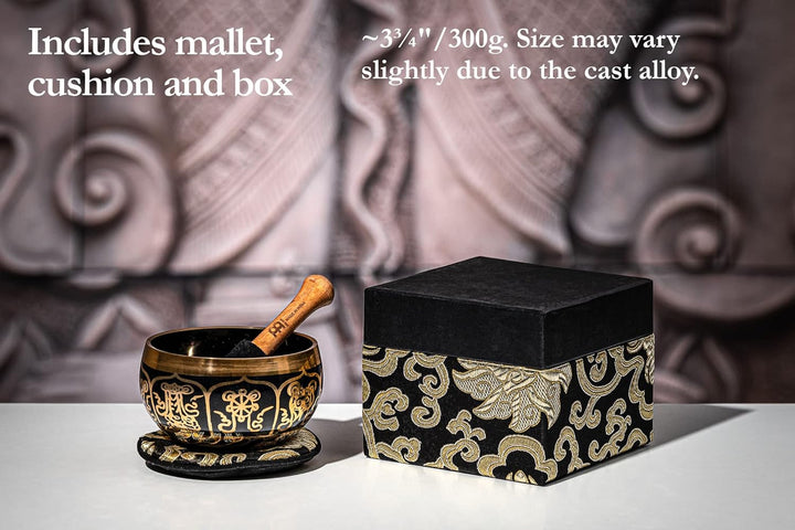 Sonic Energy Ornamental Singing Bowl – Geschenke Set, 300g Klangschale – Meditation, Deko, Yoga – in