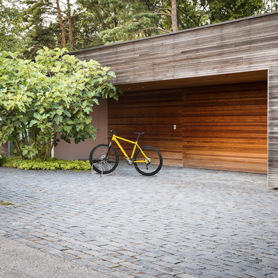 Relaxdays Fahrradständer Boden, für 2 Fahrräder, bis 50 mm Reifenbreite, Metall, Garage, Fahrrad-Auf