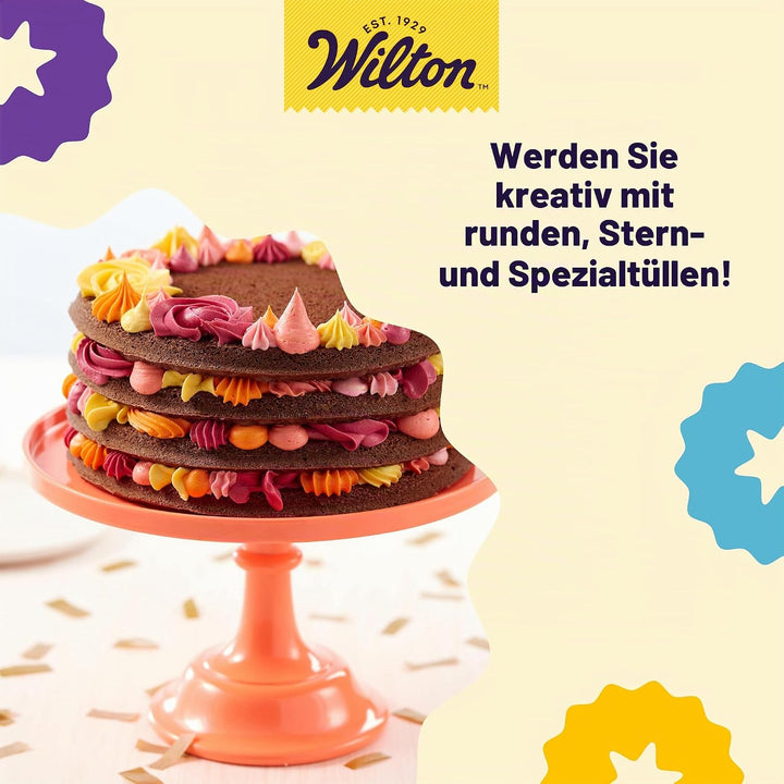 Wilton 2104-1368 Tüllen Set Deluxe, Edelstahl, Lila, 6.12 x 21.92 x 20.75 cm Deluxe Tip Set, 46-Piec