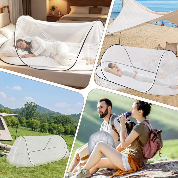 Moskitonetz Reise, 200 x 80 x 56 cm Faltbares Mückennetz, Moskitonetz Pop Up, Fliegennetz Bett, Outd