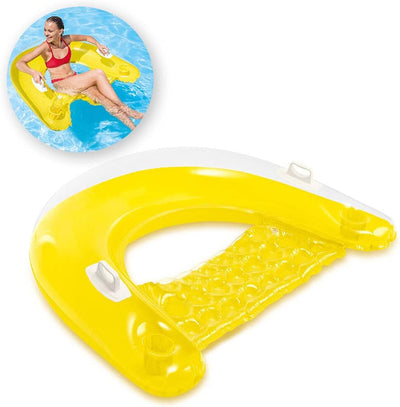 INTEX Sit'n Float aufblasbarer Poolsessel, halbtauchig, aufblasbar transparent/Green/Orange, transpa