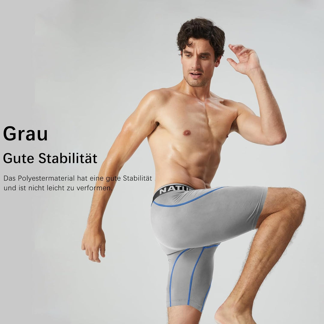 Natural Feelings 9in Boxershorts Herren Sport Unterhosen Manner Lang mit Eingriff Unterwäsche Herren