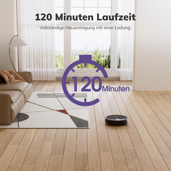 Saugroboter, Bürstenloses Design Staubsauger Roboter, Starkes Saugen, Selbstladend, Fernbedienung, F