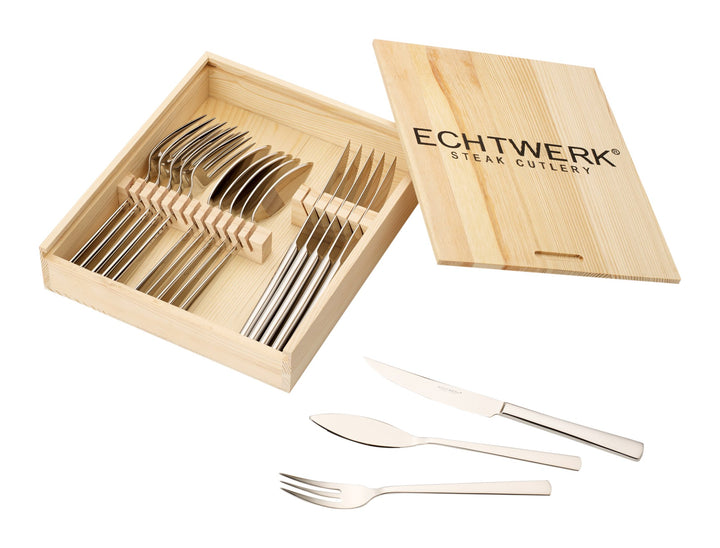 Echtwerk Steakbesteck "SARRE ", 18-teilig, Steakgabel, Steakmesser, Grillbesteck, Pizzabesteck, scha