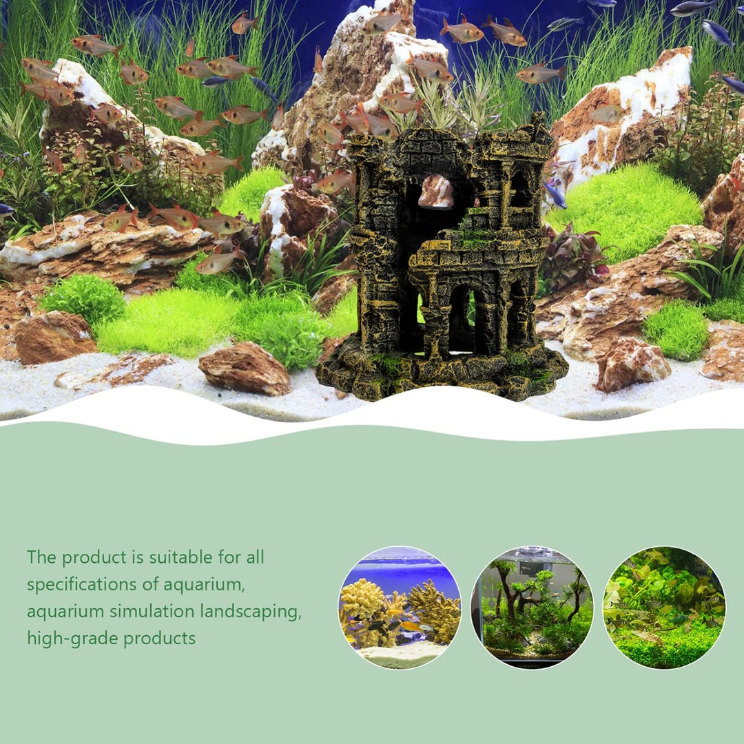 Happyyami Schloss Aquarium Dekoration Aquarium Versteck Ornament Versteckfelsen Für Aquarien 75-gall