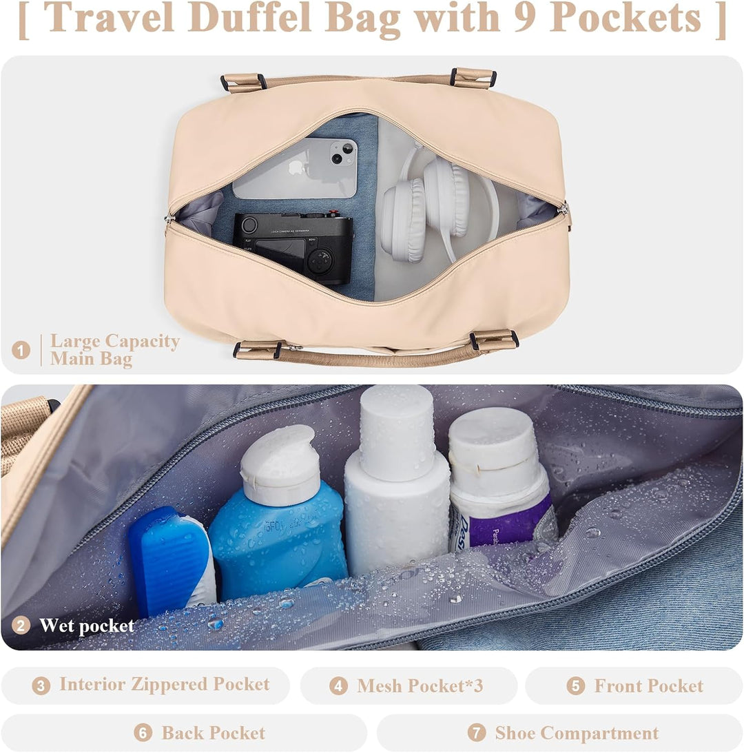 Reisetasche Damen Handgepäck Tasche Sporttasche Weekender Bag Schwimmtasche Wasserdicht Travel Bag D