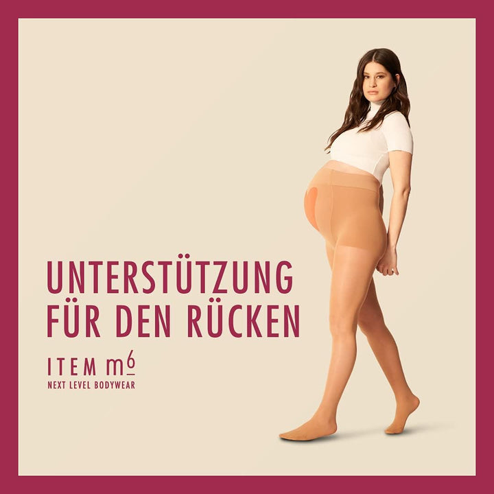 ITEM m6 - MAMA TIGHTS | Blickdichte Umstandsstrumpfhose mit Kompression Schwarz 25 DEN | Stützende S