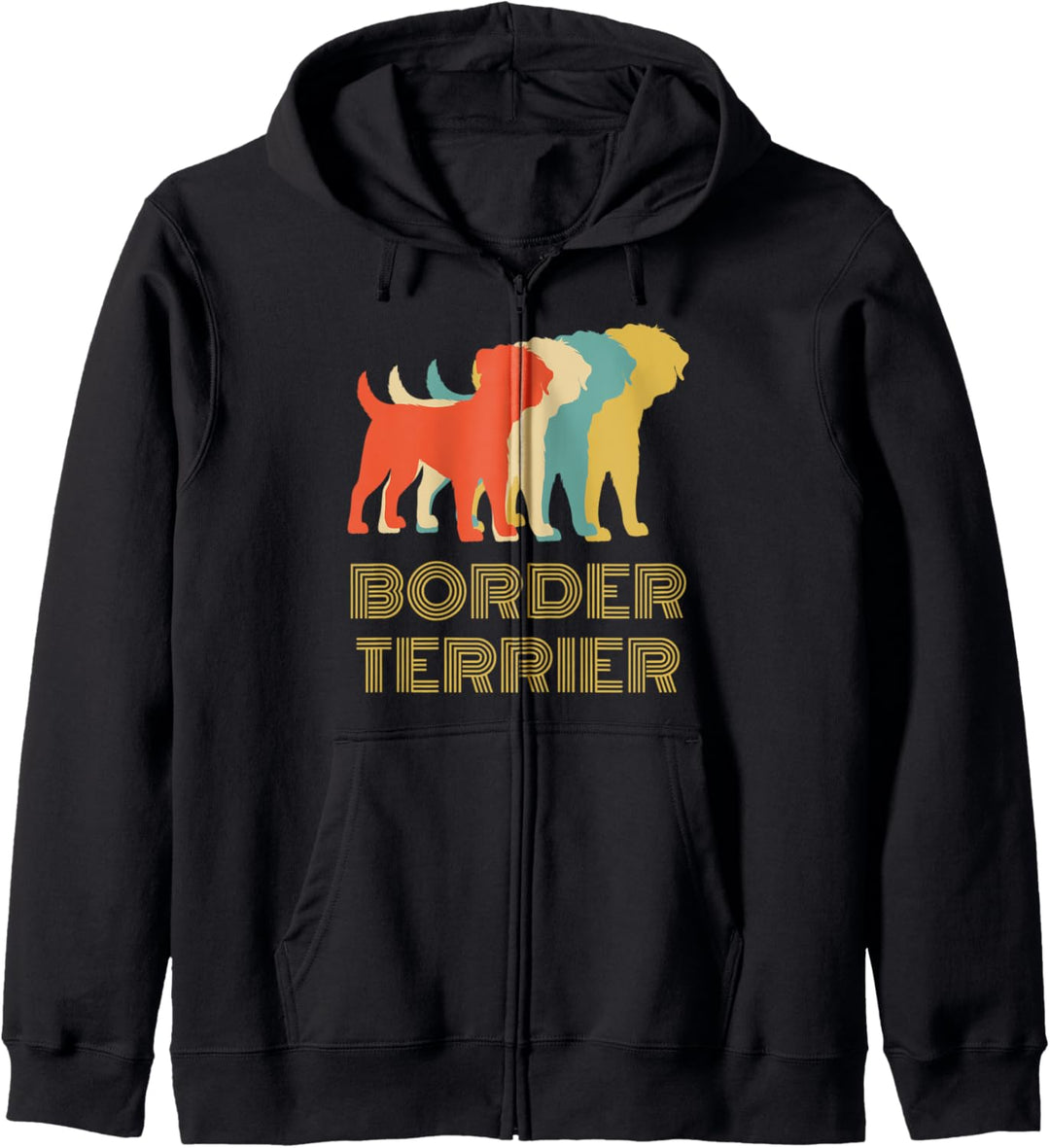 Border Terrier Hunderasse Vintage Look Design Kapuzenjacke