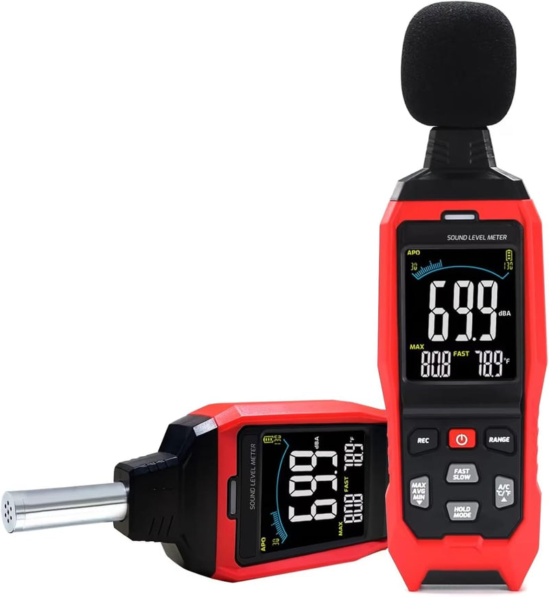 Dezibel-Meter Schallpegelmesser, Hohe Genauigkeit db Meter Klassenzimmer Lärmmesser mit A/C/Z Gewich