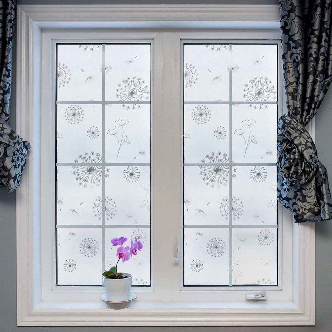 FILMGOO 3D Fensterfolie Fenster Sichtschutzfolie Anti-UV Buntglas Dekorfolie Statisch Haftend Selbst