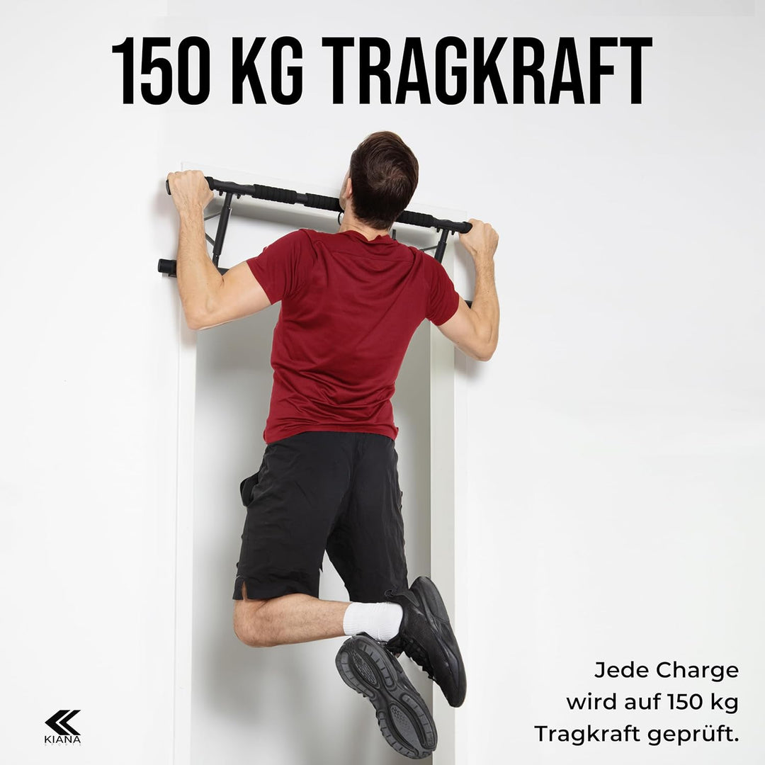 KIANA Sports Klimmzugstange für Türrahmen ohne Bohren & ohne Schrauben | Pull Up Bar Tür bis 150kg |