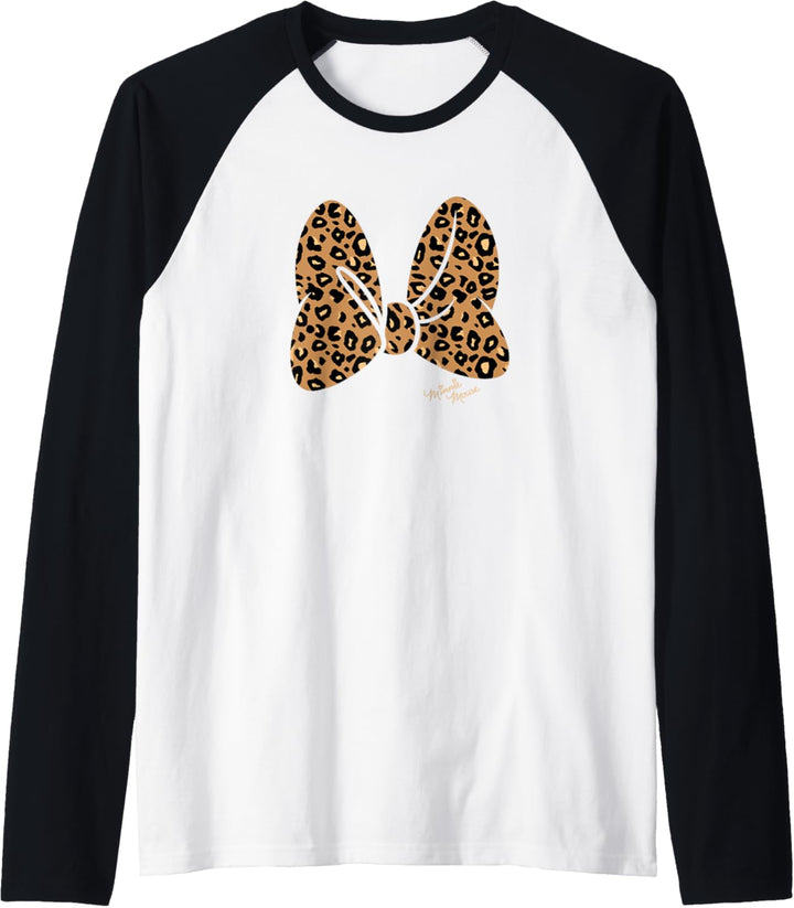 Disney Minnie Mouse Large Animal Print Bow Raglan