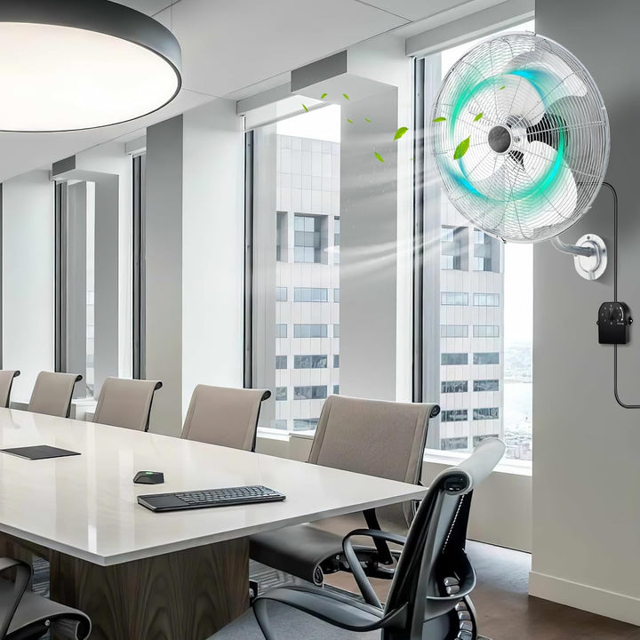 RELAX4LIFE Wandventilator mit 3 Geschwindigkeitsstufen, 85°Oszillation & 30°Neigung, 120W Ventilator