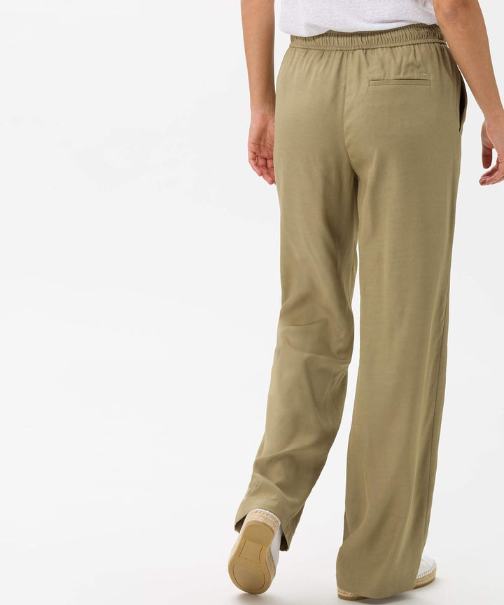 BRAX Damen Style Maine S Verkürzte Leinenhose Hose 38W / 32L Khaki, 38W / 32L Khaki