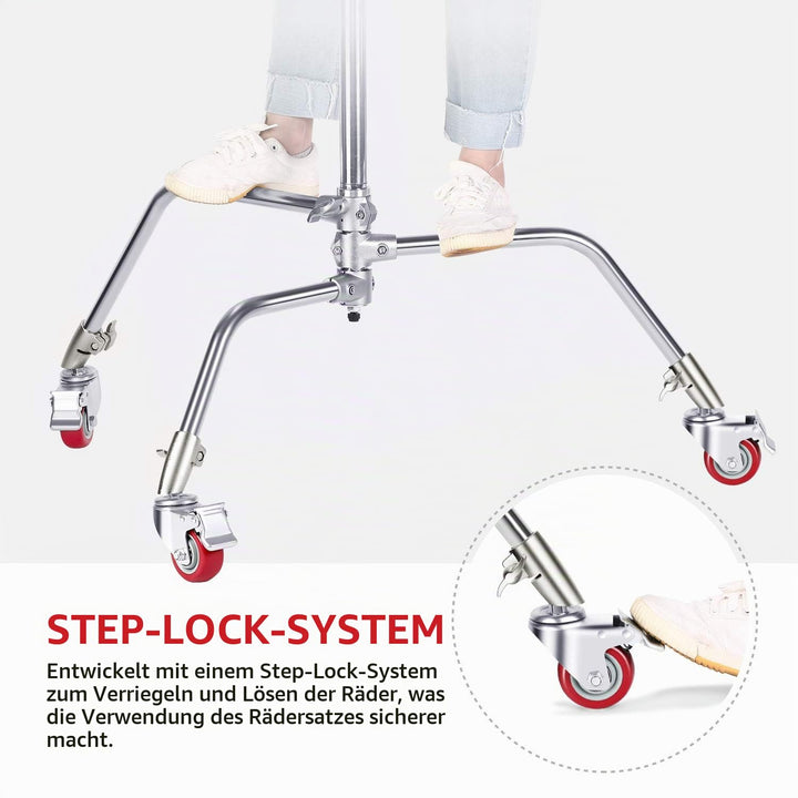 NEEWER 3er Pack Professionelle Lenkrollen mit 75mm Durchmesser haltbare Metallkonstruktion mit Gummi