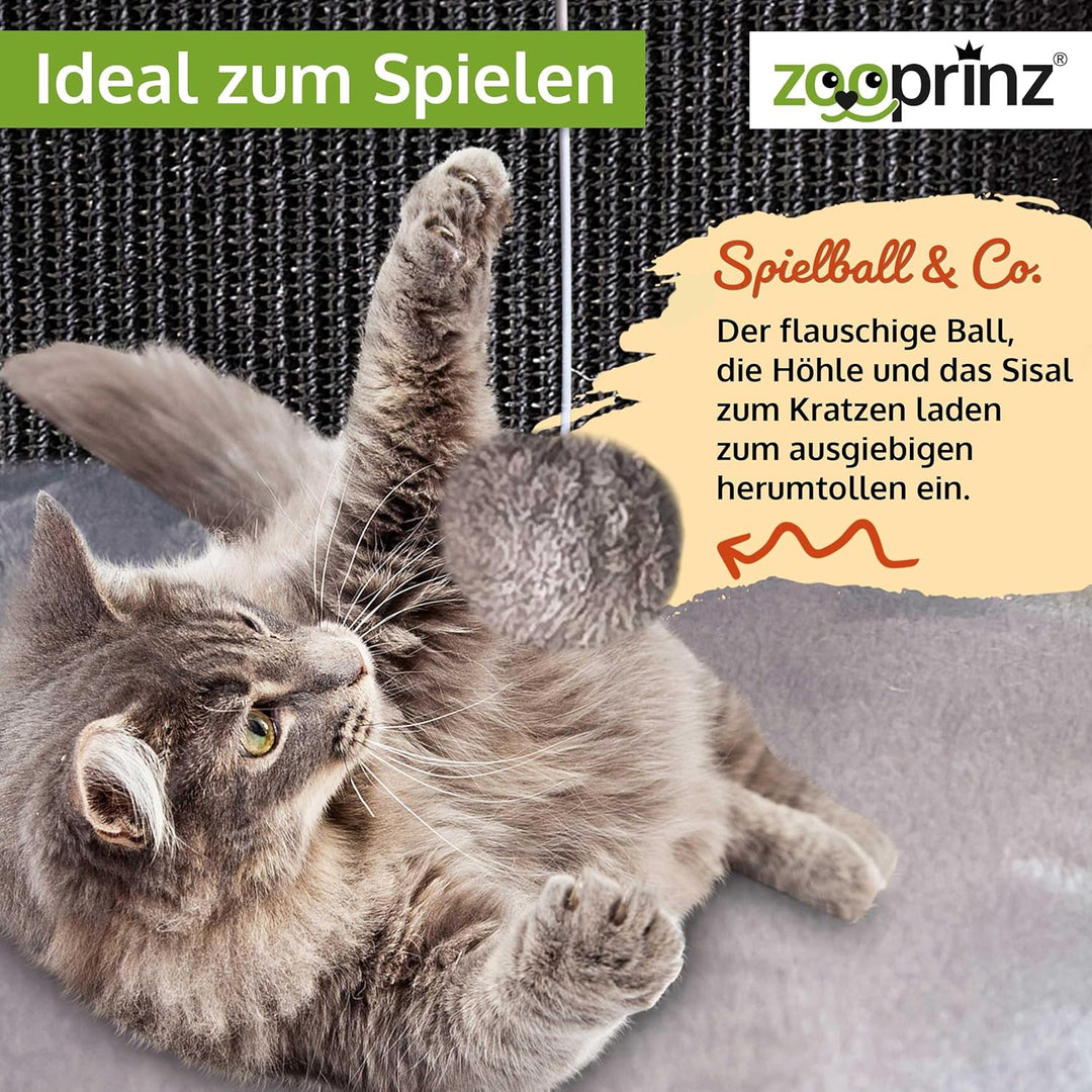 zooprinz Premium Katzenhaus – Katzenkorb für Katze – mit dicken Sisal Wänden an der Katzenbox – Höhl