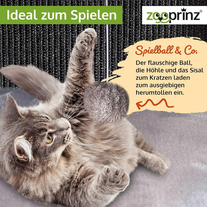 zooprinz Premium Katzenhaus – Katzenkorb für Katze – mit dicken Sisal Wänden an der Katzenbox – Höhl