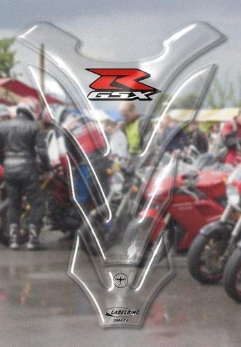 LABELBIKE 3D Aufkleber Motorrad Tankpad kompatibel mit Suzuki | GSX-R, Harzschutz, Kratzfestigkeit,
