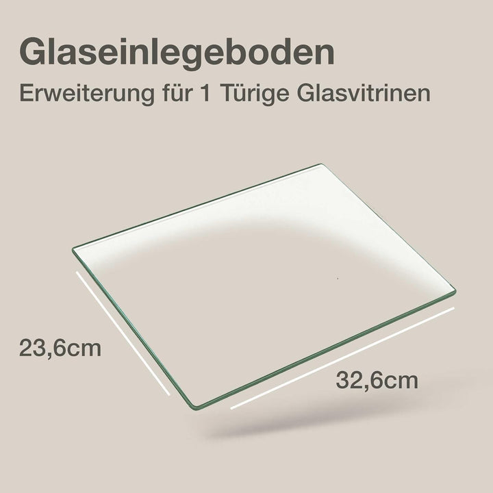 K-Möbel ESG Glasböden 4-er Set - Erweiterungsset für Glasvitrine 1083AL